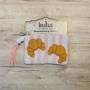 India Handmade Croissant Beaded Pouch